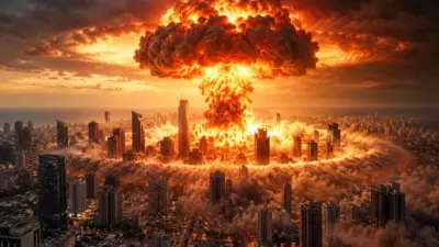 Netanyahu publică imagine AI cu explozie atomică în Tel Aviv, iar zeci de mii de evrei din diaspora se întorc să-l